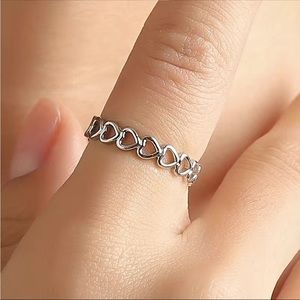 Silver Hearts Ring